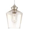 Westinghouse 6106500 One-Light Indoor Mini Pendant, Brushed Nickel Finish with Clear Glass, White