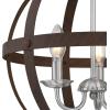 Westinghouse 6110400 Stella Mira Three-Light Pendant, Antique Ash(Walnut and Brushed Nickel)