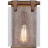 Westinghouse 6110900 Burnell Transitional One-Light Indoor Wall Light Sconce Barnwood Finish, Clear Seeded Glass