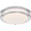 Westinghouse 6112300 Lauderdale Transitional One-Light, 11 Inch 19 Watt Dimmable LED Indoor Flush Mount Fixture Brushed Nickel Finish, White Frosted Shade(Brushed Nickel)
