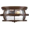 Westinghouse 6112600 Weatherby 14 Inch Rustic/Arts & Crafts Two-Light Outdoor Flush Mount Ceiling Light, Barnwood Finish, Clear Glass, bronze(Barnwood Bronze)