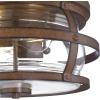 Westinghouse 6112600 Weatherby 14 Inch Rustic/Arts & Crafts Two-Light Outdoor Flush Mount Ceiling Light, Barnwood Finish, Clear Glass, bronze(Barnwood Bronze)