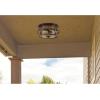 Westinghouse 6112600 Weatherby 14 Inch Rustic/Arts & Crafts Two-Light Outdoor Flush Mount Ceiling Light, Barnwood Finish, Clear Glass, bronze(Barnwood Bronze)