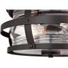 Westinghouse 6112600 Weatherby 14 Inch Rustic/Arts & Crafts Two-Light Outdoor Flush Mount Ceiling Light, Barnwood Finish, Clear Glass, bronze(Weathered Bronze)