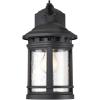 Westinghouse 6114100 Sargut Traditional One-Light Outdoor Wall Light, Textured Black Finish, Clear Seeded Glass