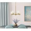 Westinghouse 6115300 Sylvestre Transitional Five-Light Indoor Chandelier, Matte Black Finish, Clear Glass(Champagne Brass)