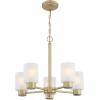 Westinghouse 6115300 Sylvestre Transitional Five-Light Indoor Chandelier, Matte Black Finish, Clear Glass(Champagne Brass)