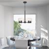 Westinghouse 6115300 Sylvestre Transitional Five-Light Indoor Chandelier, Matte Black Finish, Clear Glass(Matte Black)