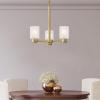Westinghouse 6115400 Sylvestre Transitional Three-Light Indoor Chandelier, Matte Black Finish, Clear Glass(Brushed Nickel)