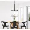 Westinghouse 6115400 Sylvestre Transitional Three-Light Indoor Chandelier, Matte Black Finish, Clear Glass(Matte Black)