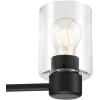 Westinghouse 6115400 Sylvestre Transitional Three-Light Indoor Chandelier, Matte Black Finish, Clear Glass(Matte Black)