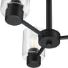 Westinghouse 6115400 Sylvestre Transitional Three-Light Indoor Chandelier, Matte Black Finish, Clear Glass(Matte Black)