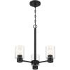 Westinghouse 6115400 Sylvestre Transitional Three-Light Indoor Chandelier, Matte Black Finish, Clear Glass(Matte Black)
