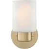 Westinghouse 6115500 Sylvestre Transitional One-Light Indoor Wall Light Fixture, Matte Black Finish, Clear Glass(Champagne Brass)