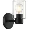 Westinghouse 6115500 Sylvestre Transitional One-Light Indoor Wall Light Fixture, Matte Black Finish, Clear Glass(Matte Black)