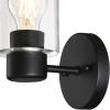 Westinghouse 6115500 Sylvestre Transitional One-Light Indoor Wall Light Fixture, Matte Black Finish, Clear Glass(Matte Black)