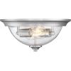Westinghouse 6115900 Basset Contemporary Two-Light, 13 Inch Indoor Flush Mount Ceiling Light Fixture, Brushed Nickel Finish, Clear Seeded Glass