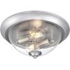 Westinghouse 6115900 Basset Contemporary Two-Light, 13 Inch Indoor Flush Mount Ceiling Light Fixture, Brushed Nickel Finish, Clear Seeded Glass