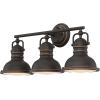 Westinghouse 6116100 Boswell Vintage-Style One-Light Indoor Wall Light Fixture, Oil Rubbed Bronze Finish with Highlights, Frosted Prismatic Acrylic Lens(3-Light)