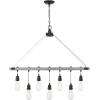 Westinghouse 6116400 Elway Vintage-Style Seven-Light Indoor Chandelier, Antique Ash Finish with Matte Brushed Gun Metal Accents(Antique Ash and Matte Brushed Gunmetal)