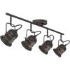 Westinghouse 6116800 Boswell Vintage-Style Four-Light Indoor Track Light Kit, Oil Rubbed Bronze Finish with Highlights,Metal Shades