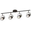Westinghouse 6116800 Boswell Vintage-Style Four-Light Indoor Track Light Kit, Oil Rubbed Bronze Finish with Highlights,Metal Shades