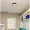 Westinghouse 6117400 Traditional One-Light, 11 Inch 20 Watt LED Indoor Flush Mount Ceiling Light Fixture, Matte Black Finish, Acrylic Shade