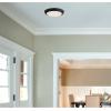 Westinghouse 6117400 Traditional One-Light, 11 Inch 20 Watt LED Indoor Flush Mount Ceiling Light Fixture, Matte Black Finish, Acrylic Shade