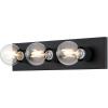 Westinghouse 6117500 Traditional Three-Light Indoor Vanity Light Fixture, Matte Black Finish, No Shades(Matte Black)