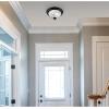 Westinghouse 6117700 Traditional One-Light, 11 Inch Indoor Flush Mount Ceiling Light Fixture, Matte Black Finish, Crystal Ribbed Glass(Crystal Ribbed Glass)
