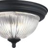 Westinghouse 6117700 Traditional One-Light, 11 Inch Indoor Flush Mount Ceiling Light Fixture, Matte Black Finish, Crystal Ribbed Glass(Crystal Ribbed Glass)