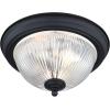 Westinghouse 6117700 Traditional One-Light, 11 Inch Indoor Flush Mount Ceiling Light Fixture, Matte Black Finish, Crystal Ribbed Glass(Crystal Ribbed Glass)