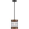 Westinghouse 6117900 Langston Vintage-Style One-Light Indoor Pendant Light, Matte Black Finish with Barnwood Accents, Cage Shade(Matte Black and Barnwood)