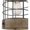 Westinghouse 6117900 Langston Vintage-Style One-Light Indoor Pendant Light, Matte Black Finish with Barnwood Accents, Cage Shade(Oil Rubbed Bronze and Pine Accents)