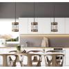 Westinghouse 6117900 Langston Vintage-Style One-Light Indoor Pendant Light, Matte Black Finish with Barnwood Accents, Cage Shade(Oil Rubbed Bronze and Pine Accents)