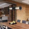 Westinghouse 6118400 Marlowe Industrial-Style Two-Light LED Indoor Pendant Light, Matte Black Finish, Clear Ribbed Glass