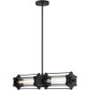 Westinghouse 6118400 Marlowe Industrial-Style Two-Light LED Indoor Pendant Light, Matte Black Finish, Clear Ribbed Glass