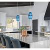 Westinghouse 6118700 Soren Contemporary One-Light Indoor Mini Pendant Light, Brushed Nickel Finish, Sapphire Glass, Blue(Blue)