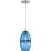 Westinghouse 6118700 Soren Contemporary One-Light Indoor Mini Pendant Light, Brushed Nickel Finish, Sapphire Glass, Blue(Blue)