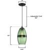 Westinghouse 6118700 Soren Contemporary One-Light Indoor Mini Pendant Light, Brushed Nickel Finish, Sapphire Glass, Blue(Matte Black with Forest Glass)