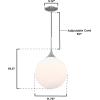 Westinghouse 6119500 Moretti Contemporary One-Light LED Indoor Pendant Light, Brushed Nickel Finish, Frosted Opal Glass