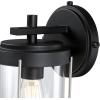 Westinghouse 6122100 Kezia Transitional One Light Outdoor Wall Fixture, Textured Black and Industrial Steel Finish, Clear Glass