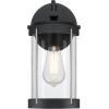 Westinghouse 6122100 Kezia Transitional One Light Outdoor Wall Fixture, Textured Black and Industrial Steel Finish, Clear Glass