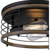 Westinghouse 6125000 Ackton Vintage-Style 13 Inch, Two Light Flush Mount Ceiling Fixture, Matte Black Finish with Barnwood Accents(1 Count (Pack of 1))
