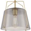 Westinghouse 6125100 Hallein Transitional One Light Indoor Pendant, Champagne Brass Finish, Smoke Grey Glass