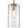 Westinghouse 6125200 Hernando Transitional One Light Indoor Mini Pendant, Industrial Steel Finish, Clear Hammered Glass