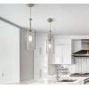 Westinghouse 6125200 Hernando Transitional One Light Indoor Mini Pendant, Industrial Steel Finish, Clear Hammered Glass