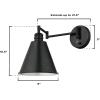 Westinghouse 6125400 Trocadero Traditional One Light Swing Arm Wall Fixture with On/Off Switch, Matte Black Finish