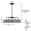 Westinghouse 6125700 Bexar Craftsman-Style Three Light Indoor Chandelier/Semi-Flush Mount Ceiling Fixture, Matte Black and Dark Pewter Finish