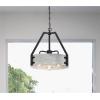 Westinghouse 6126000 Callowhill Craftsman-Style Four Light Indoor Chandelier, Matte Black and Antique Ash Finish(Matte Black)